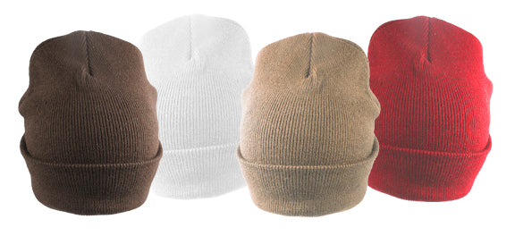 12 PACK Long Beanie Hats Mixed Colors 5750
