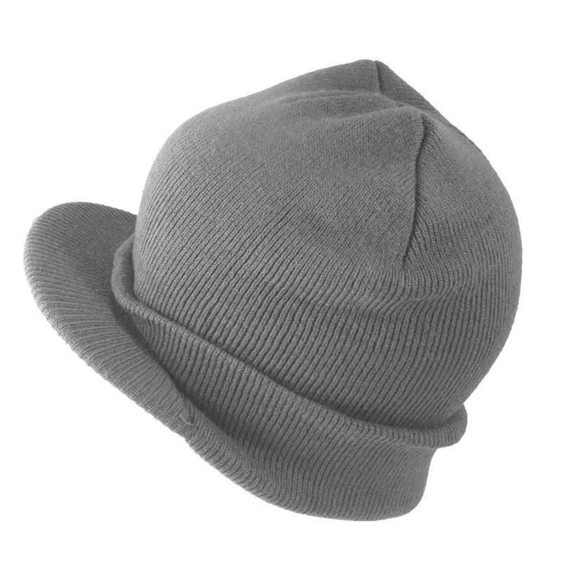 Gray Beanie Visor Cap 5778