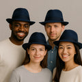 Blue Fedoras | Navy Blue Hats | Cuban Fedoras 1329D Adult Size