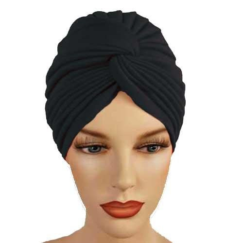 12 PACK Black Turban Head Cover Hat