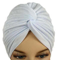 12 PACK White Turban Head Cover Hat 5941