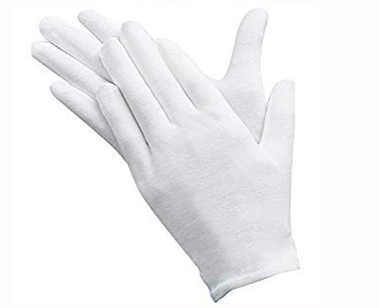 White Cotton Gloves Adult PAIR Large Size 12 PACK 5020C