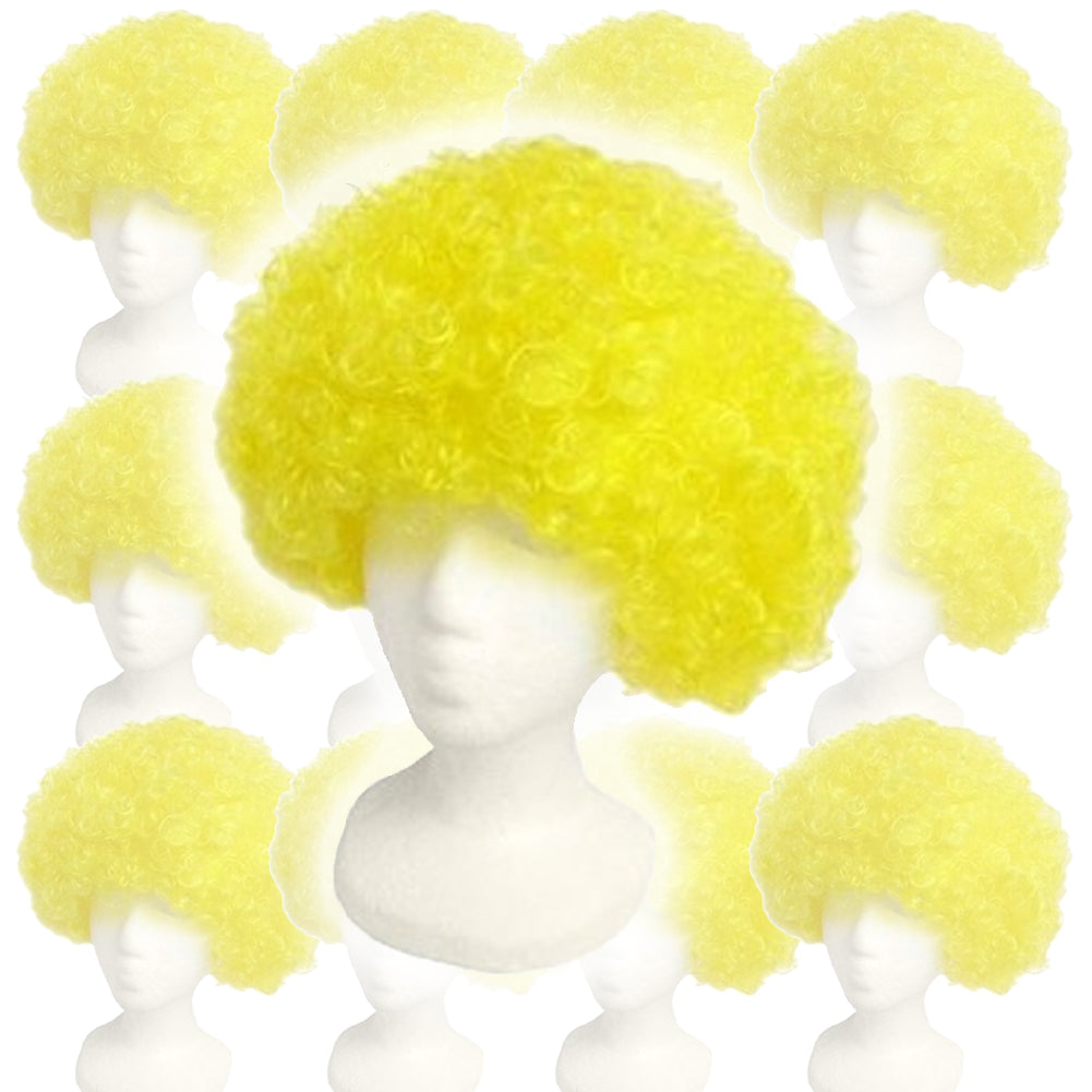 Yellow Afro Costume Wig 12 PACK 6011D