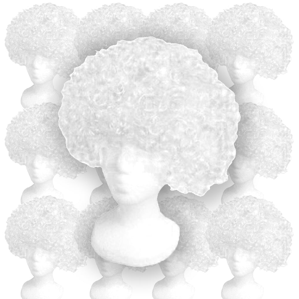 White Costume Afro Wig 12 PACK 6016D