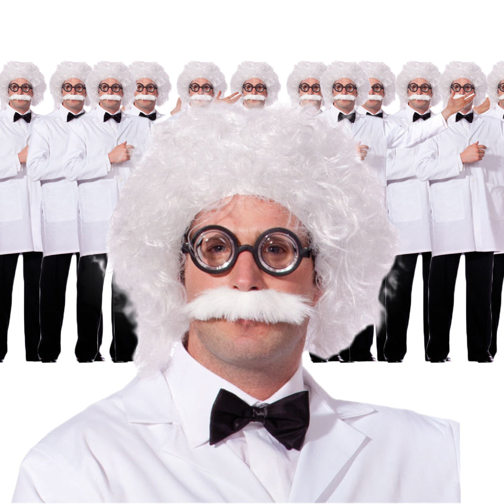 Einstein Wig and Mustache 12 PACK WS6021D