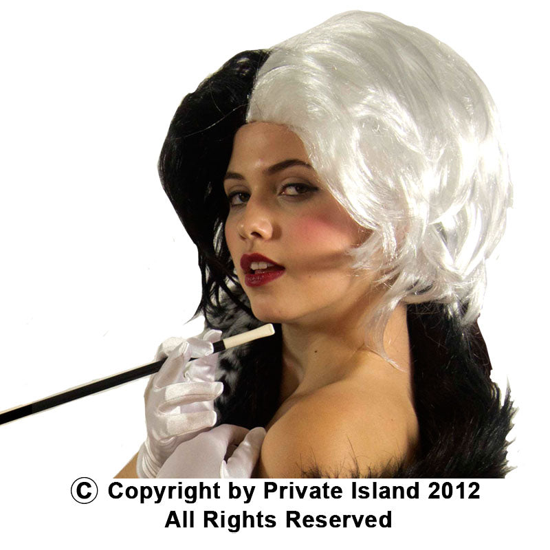 Wig Evil Mistress Black White 6033