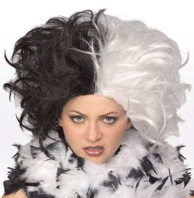 Wig Evil Mistress Black White 6033