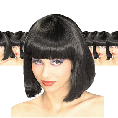 20's Flapper Black Bob Wig 6042C 12 PACK