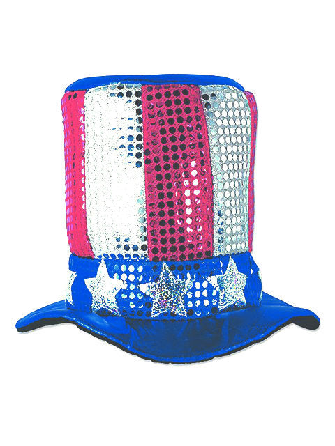 Uncle Sam Glitter Top Hat 1355