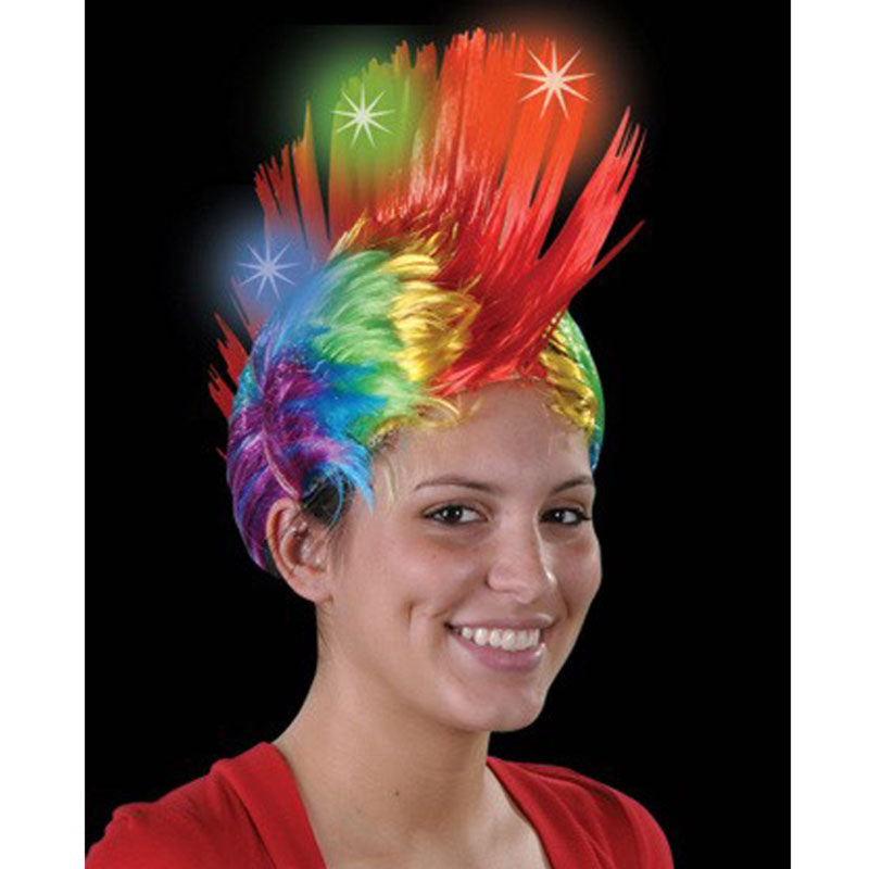 Led Rainbow Mohawk Wig 6070