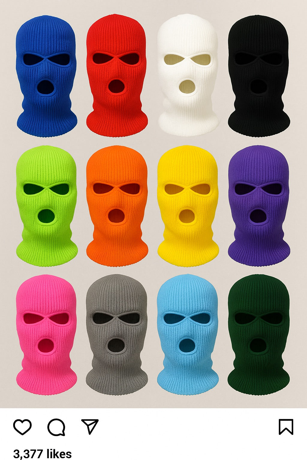 Ski Face Mask Thief Mask Sheisty Mask 10+ COLORS 3059ALL