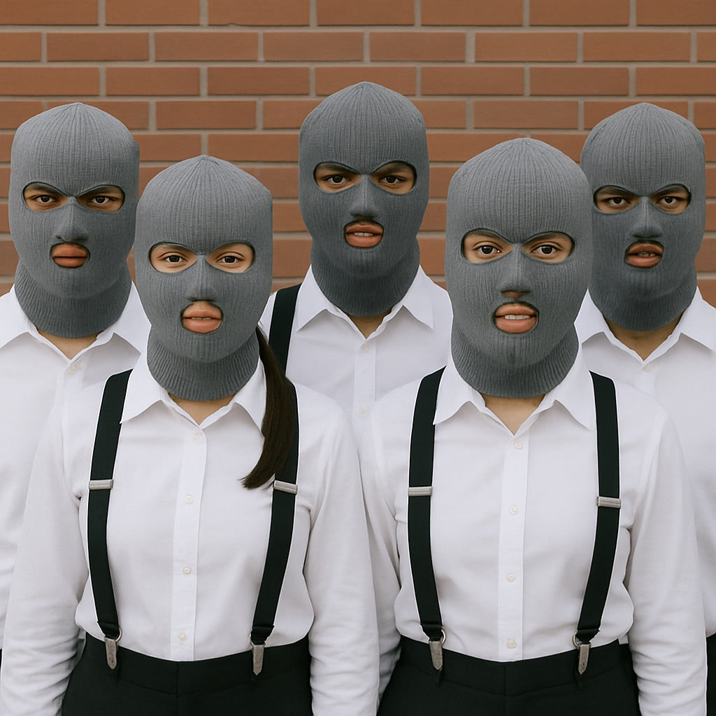 Three Hole Knit Ski Mask - Grey 3058