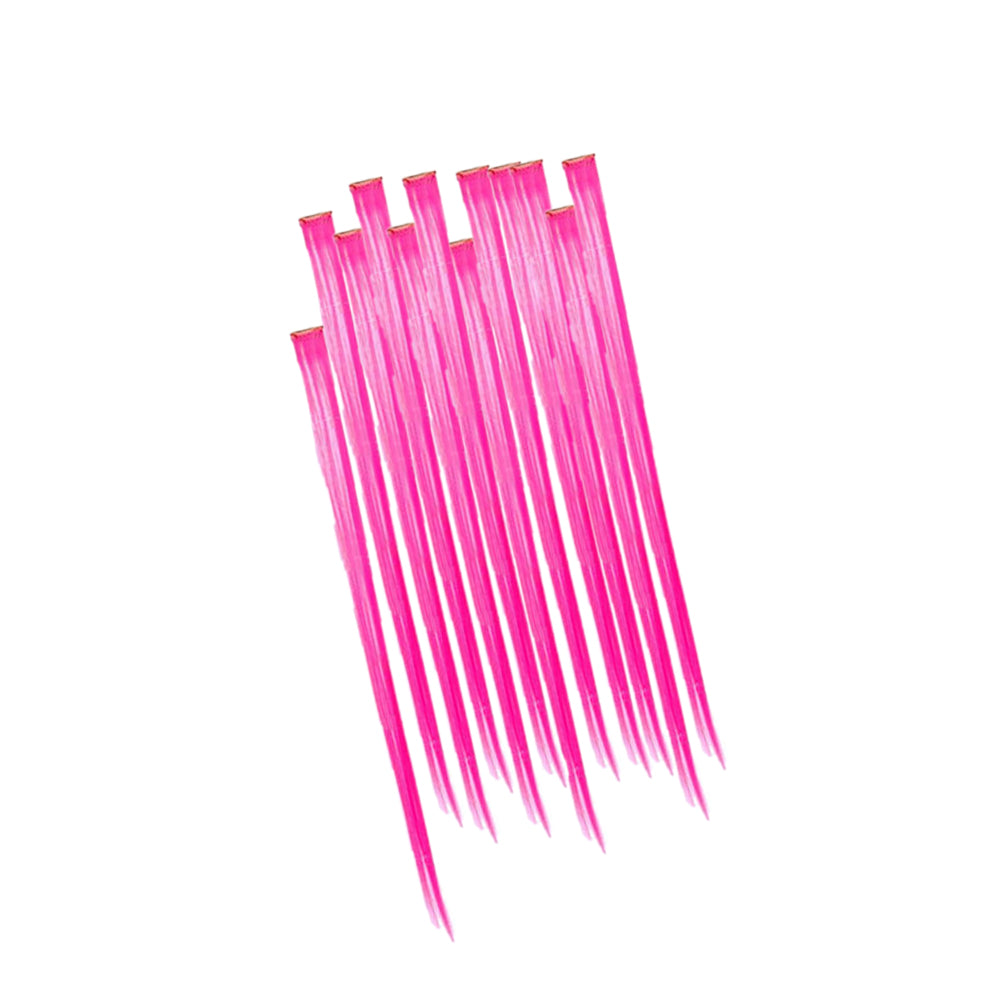 Hot Pink Hair Extensions 12PK  6154D
