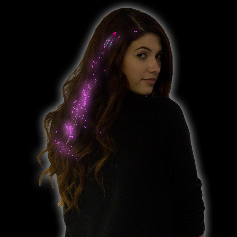 Pink Starlight Fiber Optic Hair Extensions 6161