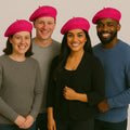 Hot Pink Beret 100% Wool 22.5" Standard Adult Size  1368HP