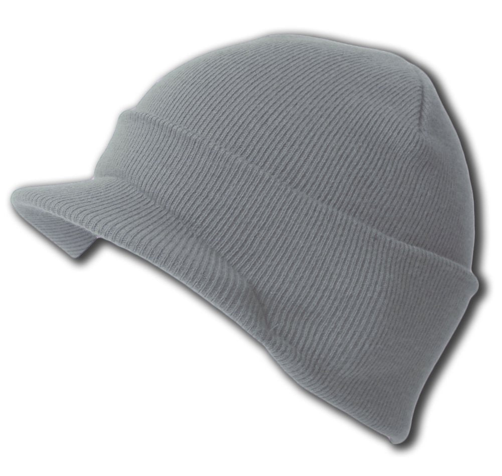 Gray Beanie Visor Cap 5778