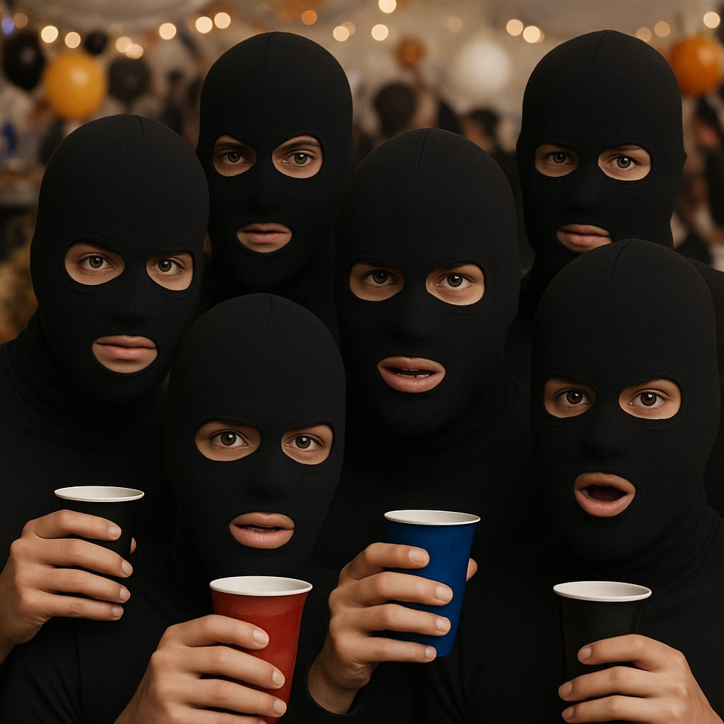 Three Hole Knit Ski Mask - Black 3056 12 PACK
