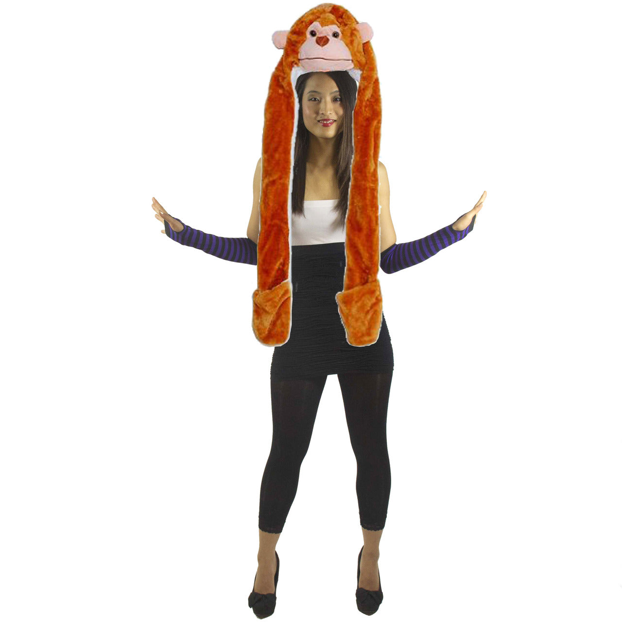 Long Monkey Hat with Paws 5875