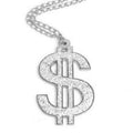 Silver Jumbo Dollar Sign Necklace 6552
