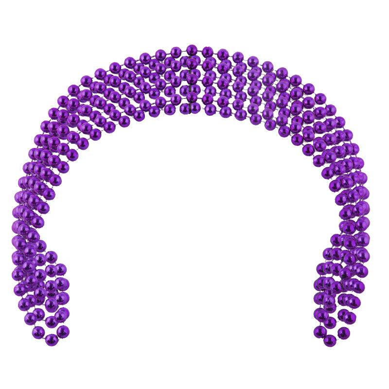 Mardi Gras Beads Purple 7mm 12 PACK 6556
