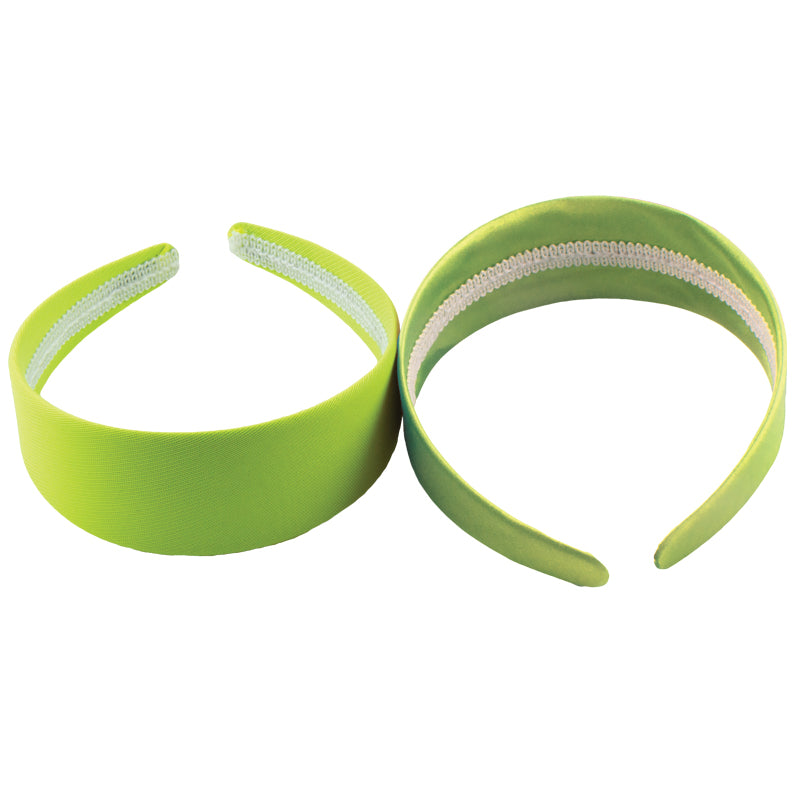 80's Neon Green Satin Headband 12 PACK WS6669D