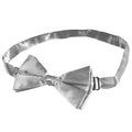 12 PACK Satin Bow Tie Men's Silver 6833