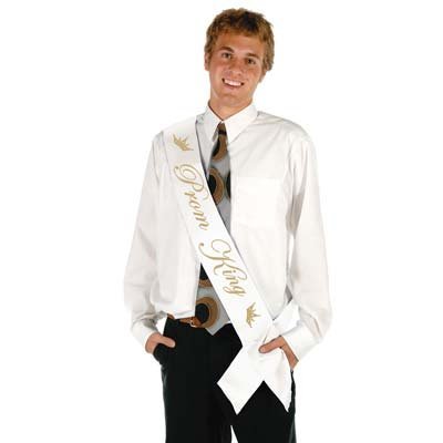 White Satin Prom King Sash | 60" 6852