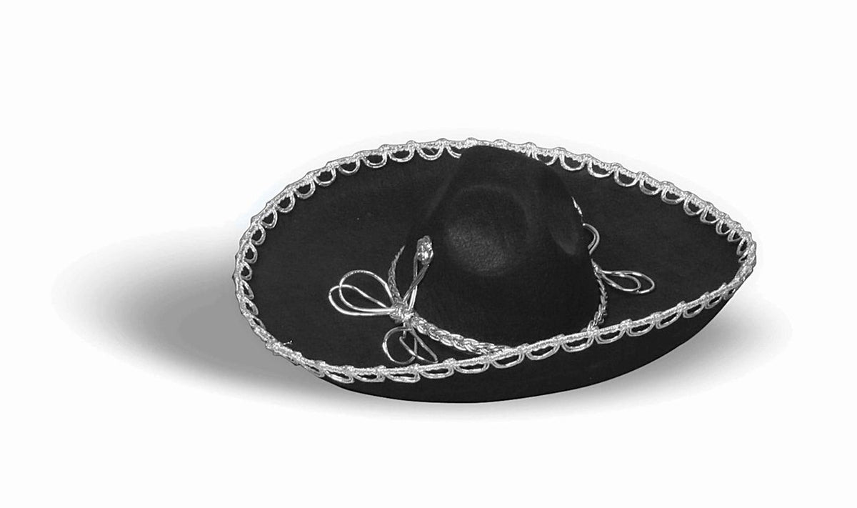 Mini Sombrero Black/Silver Headband Cinco De Mayo 5805