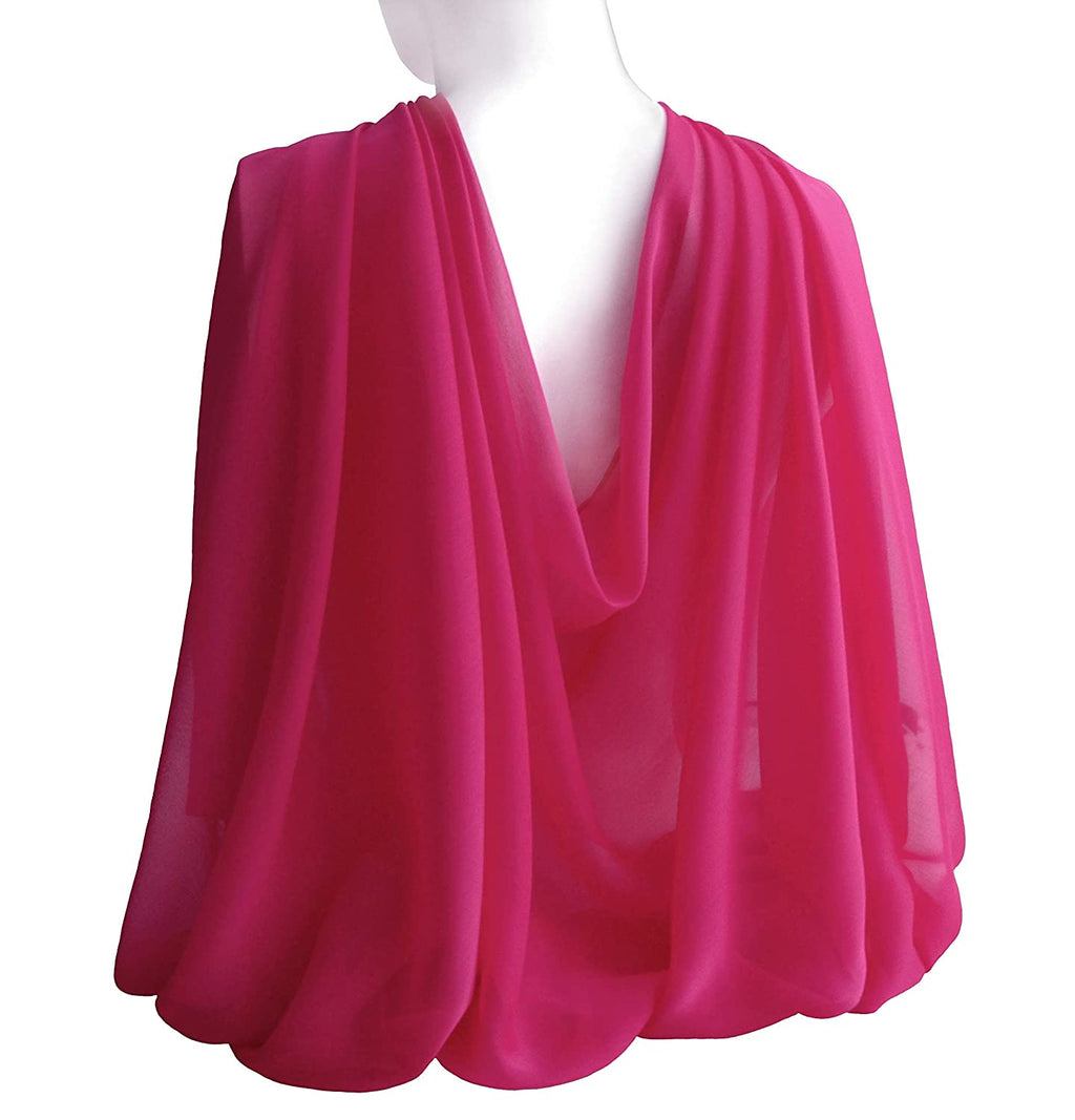 Hot Pink Long Sheer Chiffon Scarf 21" x 60" 2130H