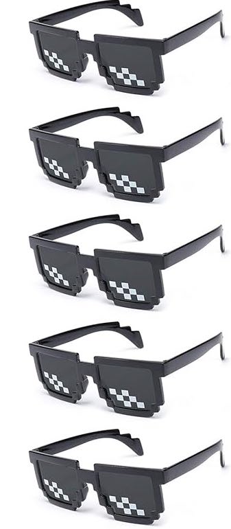 Pixel Sunglasses Black Frame Black Lens 10 PACK 7315