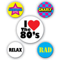 80's Party Buttons 9294
