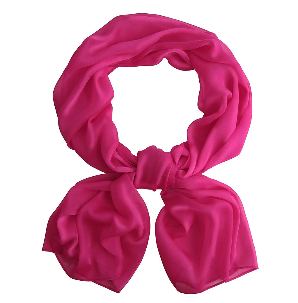 Hot Pink Long Sheer Chiffon Scarf 21" x 60" 2130H