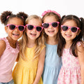 Girls Sunglasses | Kids Neon Pink Iconic 80's Sunglasses 100% UV 12 PACK 13006