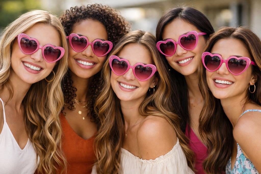 Pink Heart Sunglasses Bulk | 12 PACK 1023