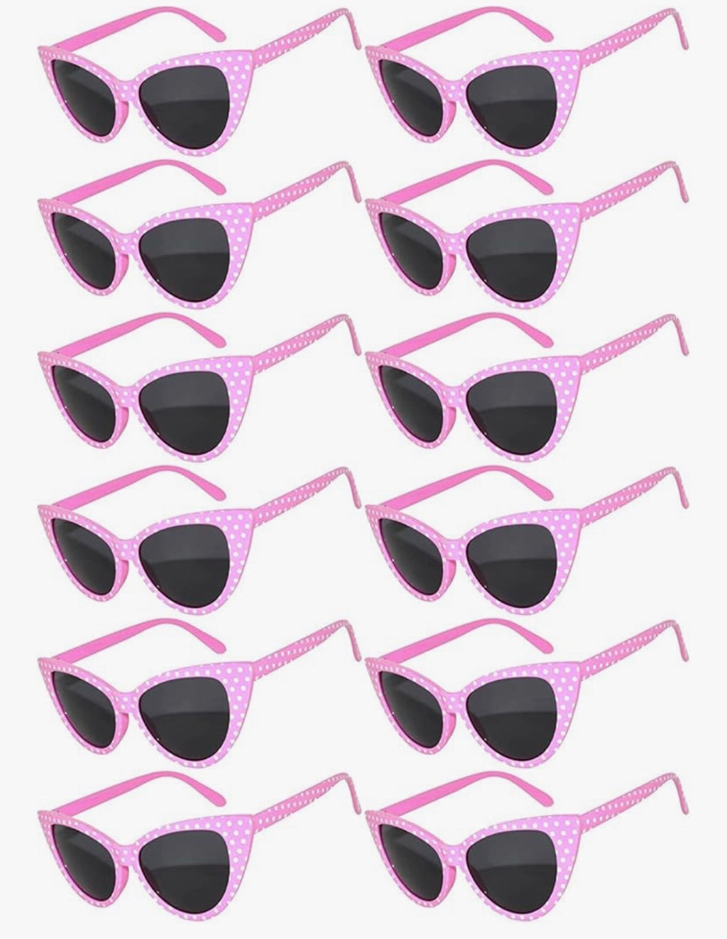Pink Cat Eye Sunglasses Bulk |  KIDS SIZE Pink Cat Eye Sunglasses Wholesale |  12 PACK WS7083D