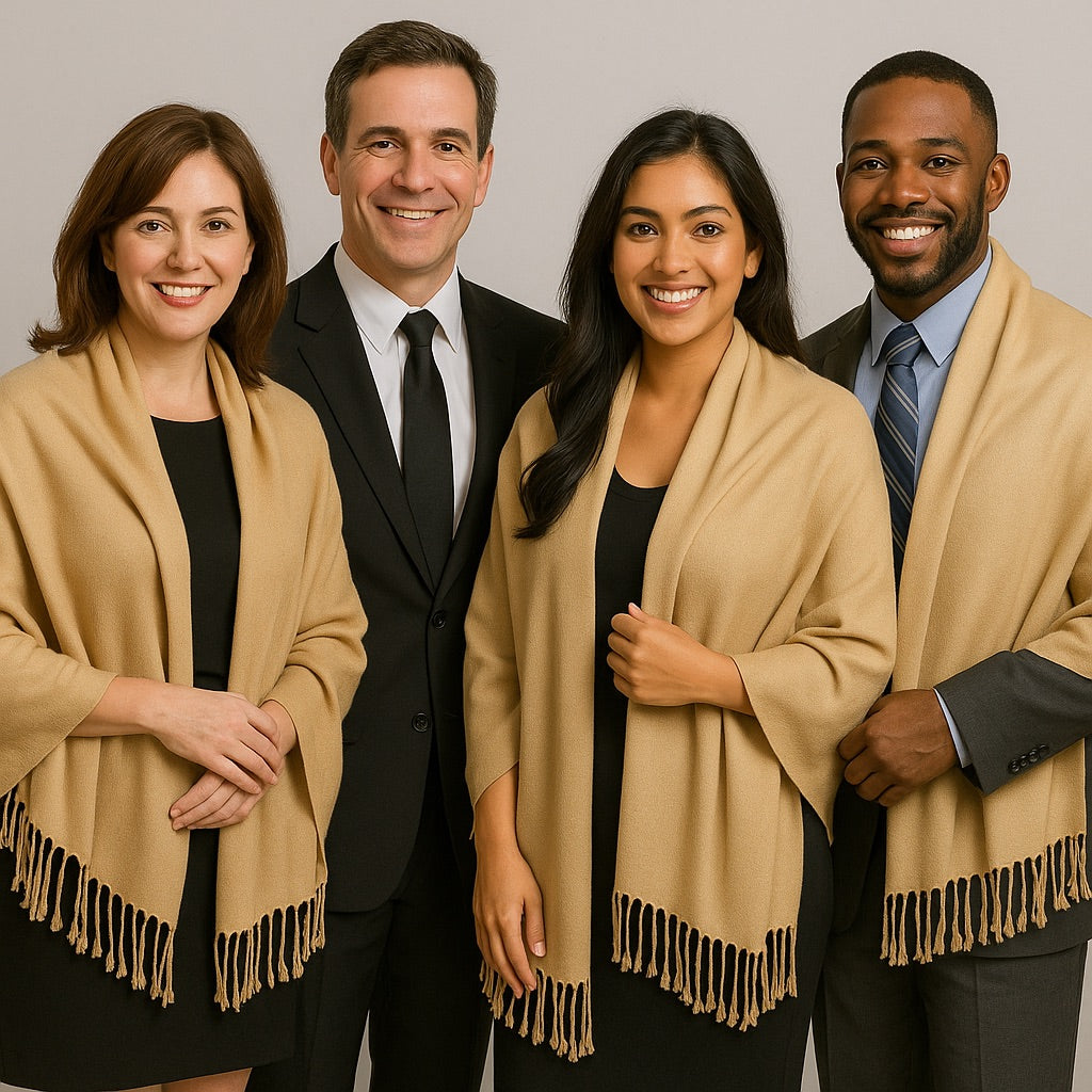 Beige Pashmina Scarf Shawl 100% Fine Wool Mix 12 PACK  28" x 78" 2118