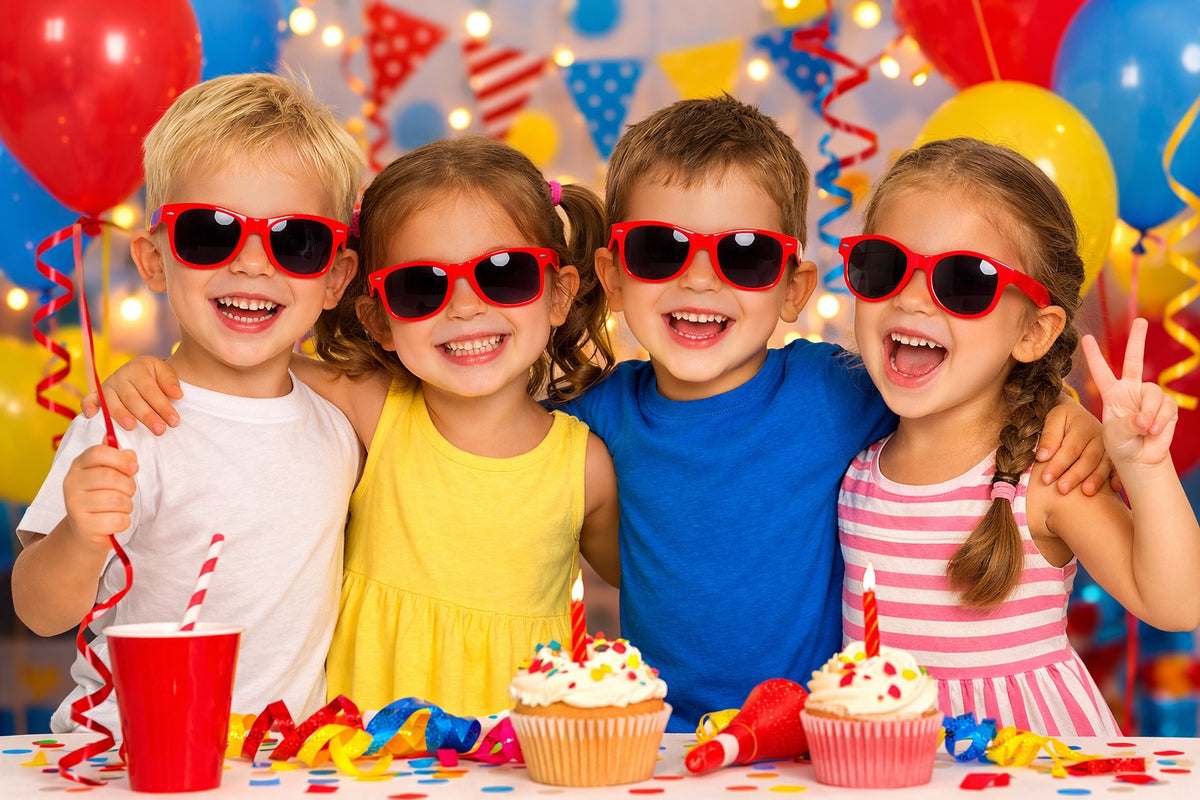 Kids Sunglasses Red Iconic 80's  | 100% UV 400 12 PACK 13002