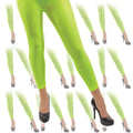 Neon Green Footless Tights 12 PACK 8015D
