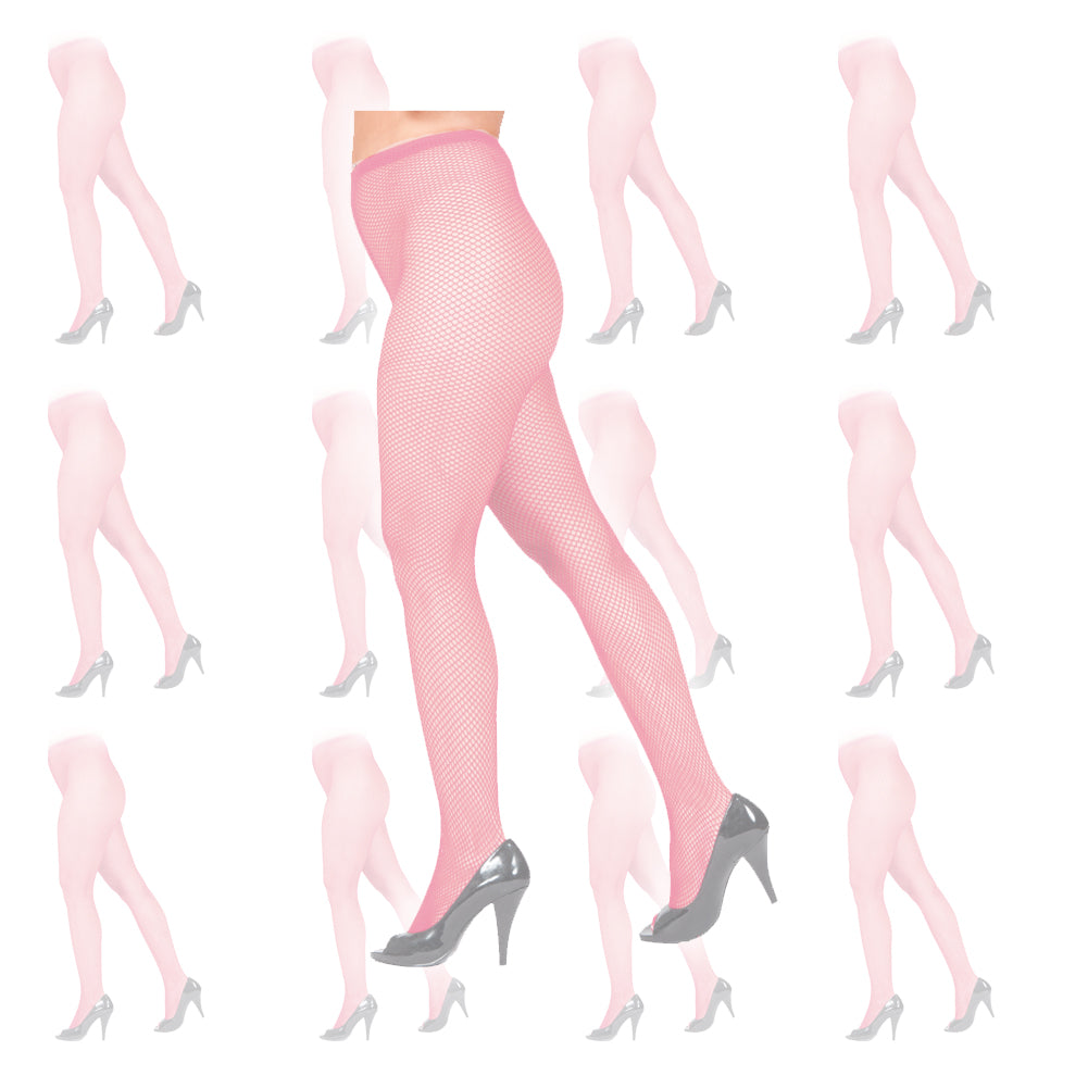 Light Pink Fishnet Pantyhose Tights 12 PACK 8047D
