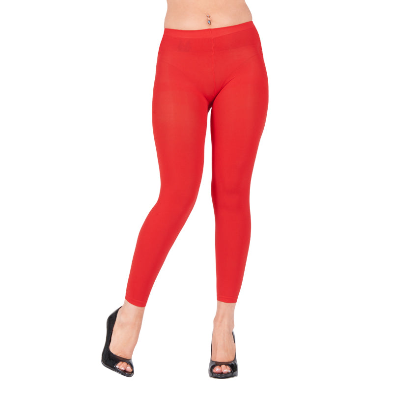 Red Footless Leggings 8093
