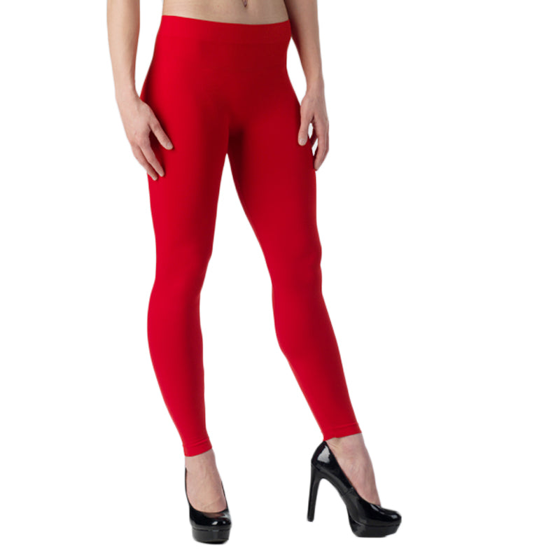 Red Footless Leggings 8093