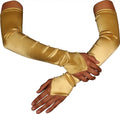 Gold Satin Gauntlet Fingerless Gloves 18" 12 PACK 5086
