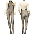 Black Fishnet Halter Neck Bodystocking 8300