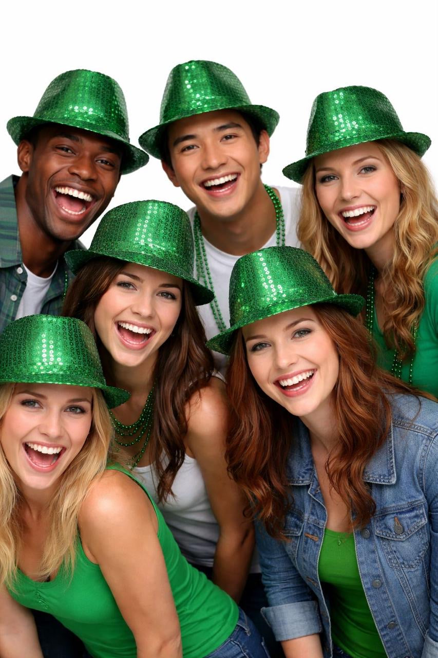Bulk Green Hats | Bulk Green Fedoras | 18003 Adult Size 12 PACK