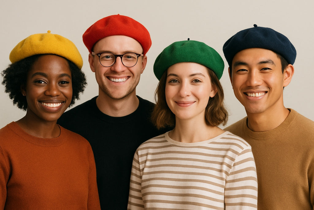 Bulk Berets Wool Mixed Colors 12 PACK 22.5" Standard Adult Size 1360A
