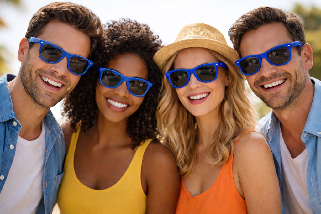 Royal Blue Sunglasses | Iconic 80's Style | 12 PACK  Adult Size 1076