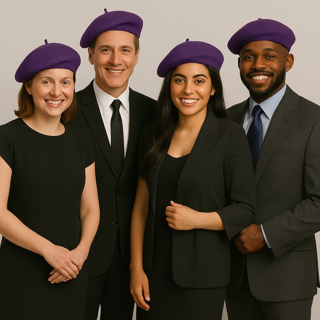 Purple Beret Wool 22.5" Standard Adult Size 1369