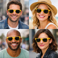 Yellow Sunglasses |  TRANSPARENT Iconic 80's Style | 12 PACK  Adult 1059