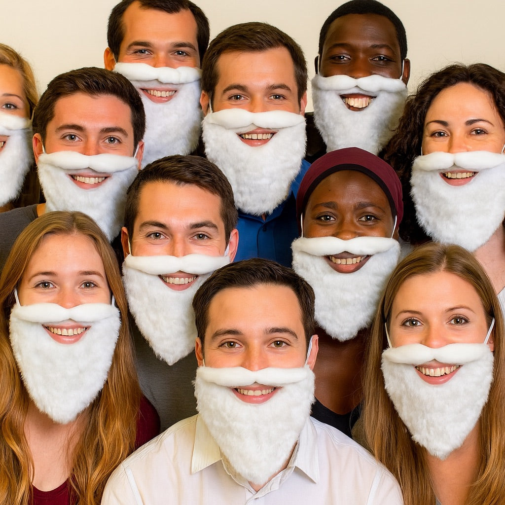 White Beard /Mustache White Deluxe SANTA 12 PACK  8" WS1623D