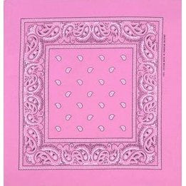 Light Pink Paisley Bandanna 22" Square Standard 100% Cotton 12 PACK 1914DZ